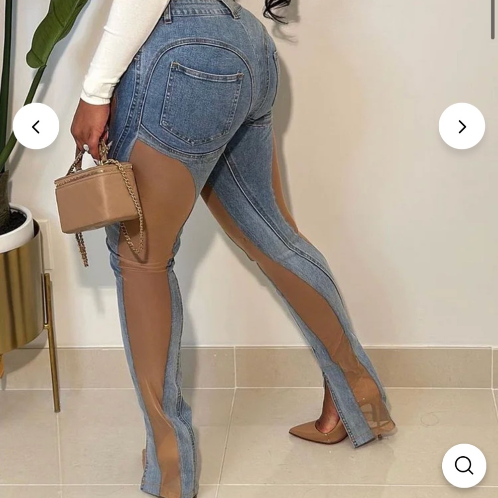Jean and mesh pants! Stretchy
